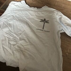 Chasing Waves White T-Shirt with Palm Tree Logo